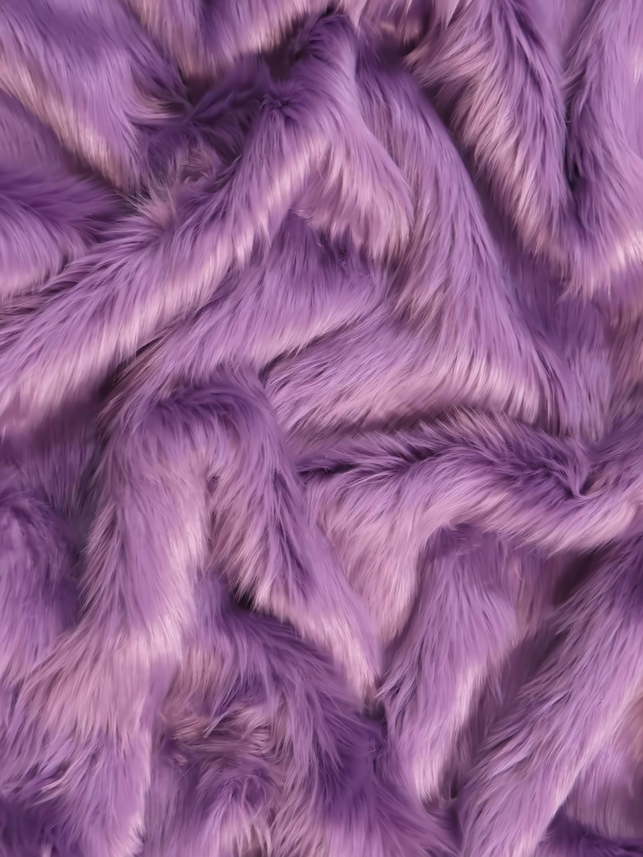 Violet Solid Shaggy Long Pile Faux Fur Fabric / Sold By The Yard