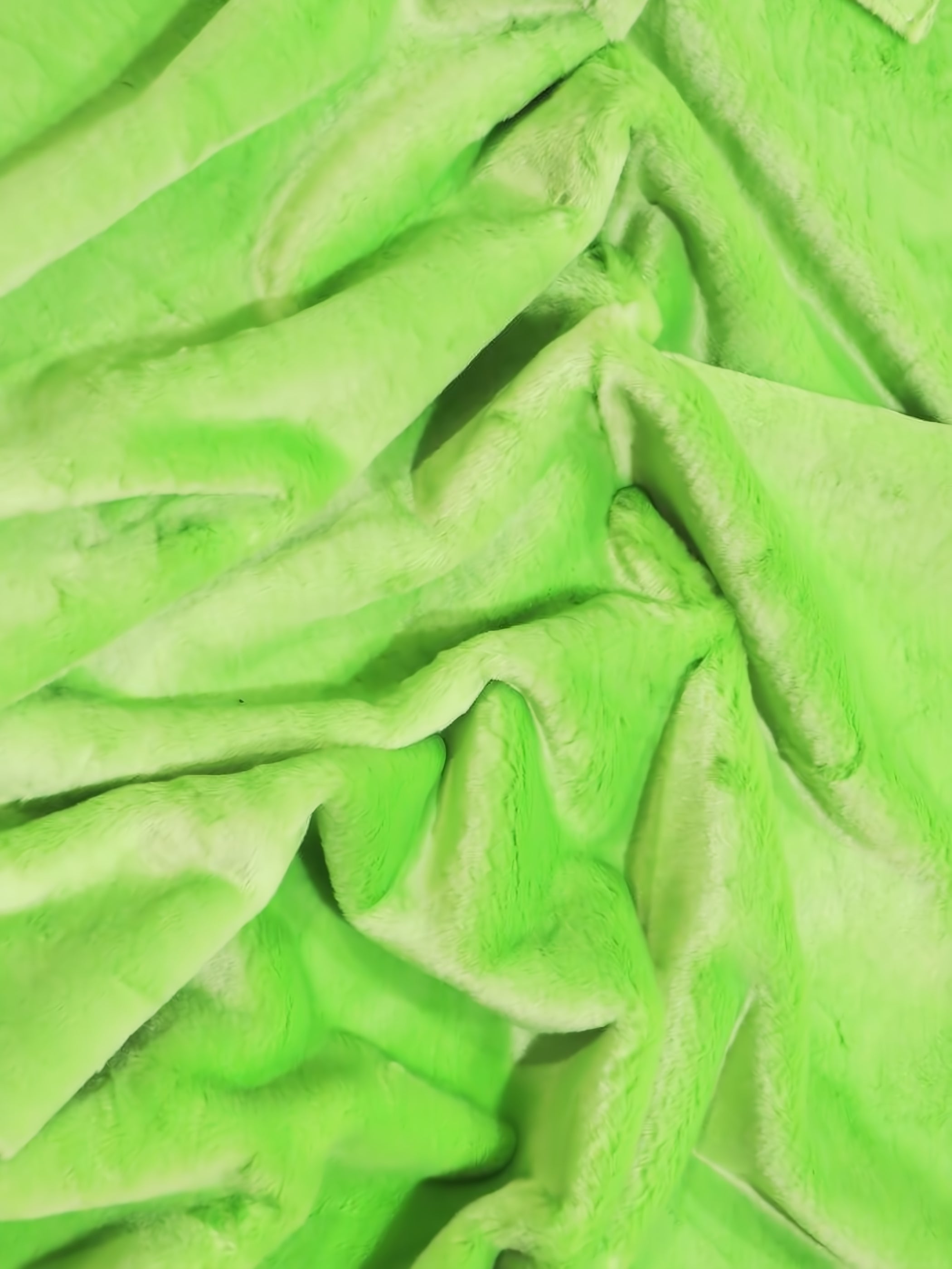 Lime Half Shag Faux Fur Fabric (Beaver) Knit Backing / Sold by The Yard