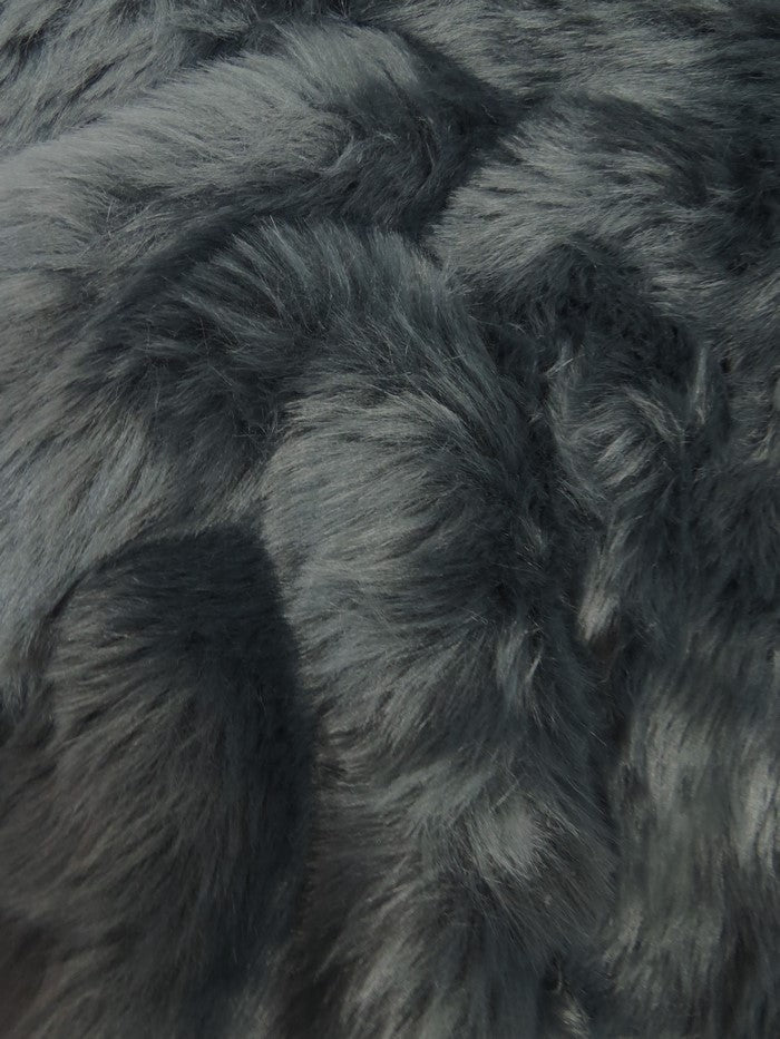 Short Shag Faux Fur Fabric / Charcoal / Sold By The Yard (Second Quality Goods)