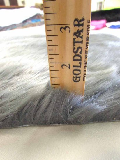 Short Shag Faux Fur Fabric / Charcoal / Sold By The Yard (Second Quality Goods)