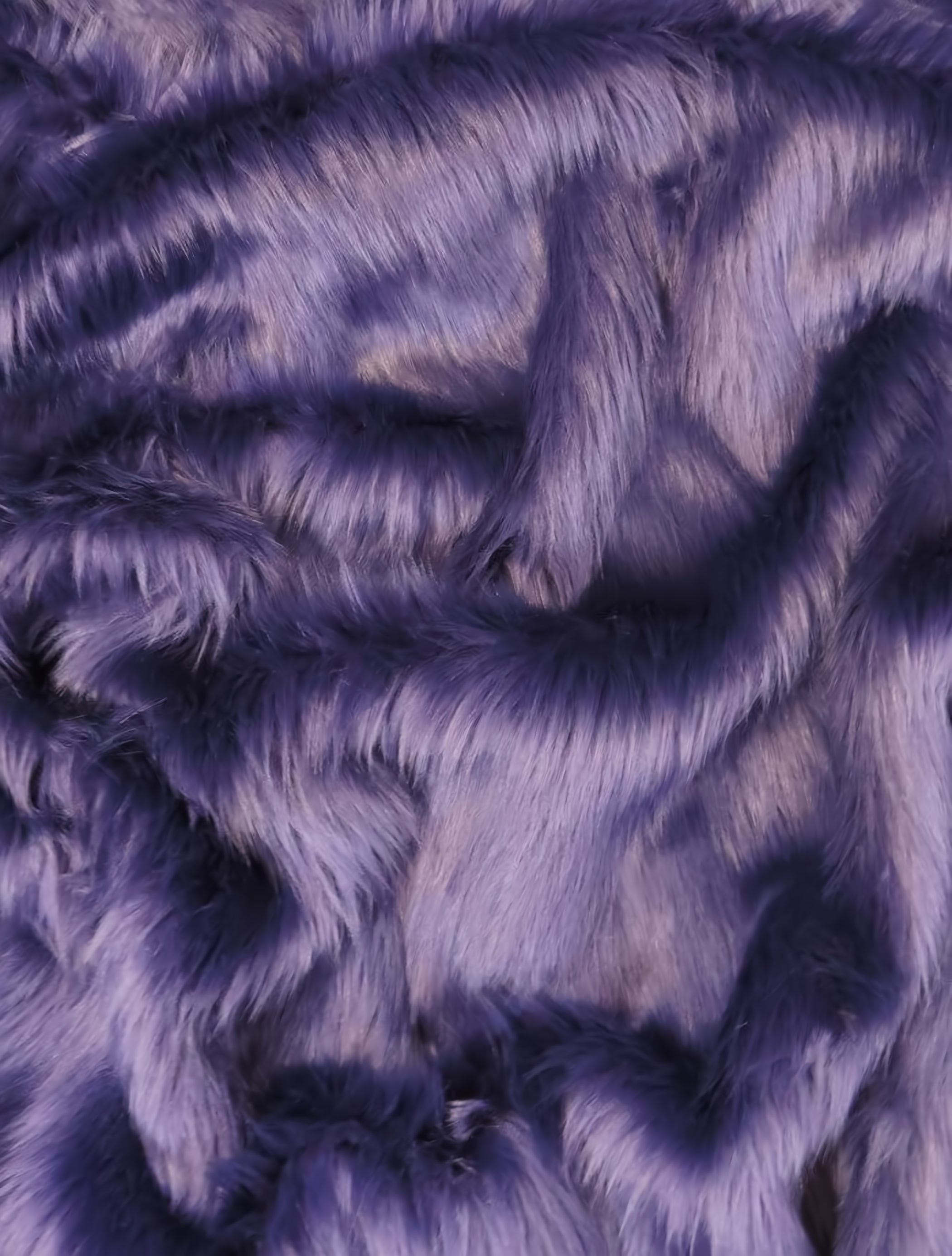 Midnight Purple Solid Shaggy Long Pile Faux Fur Fabric / Sold By The Yard/ 15 Yard Bolt