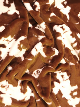 Half Shag Faux Fur Fabric (Cow)(Knit Backing) / Sold By The Yard