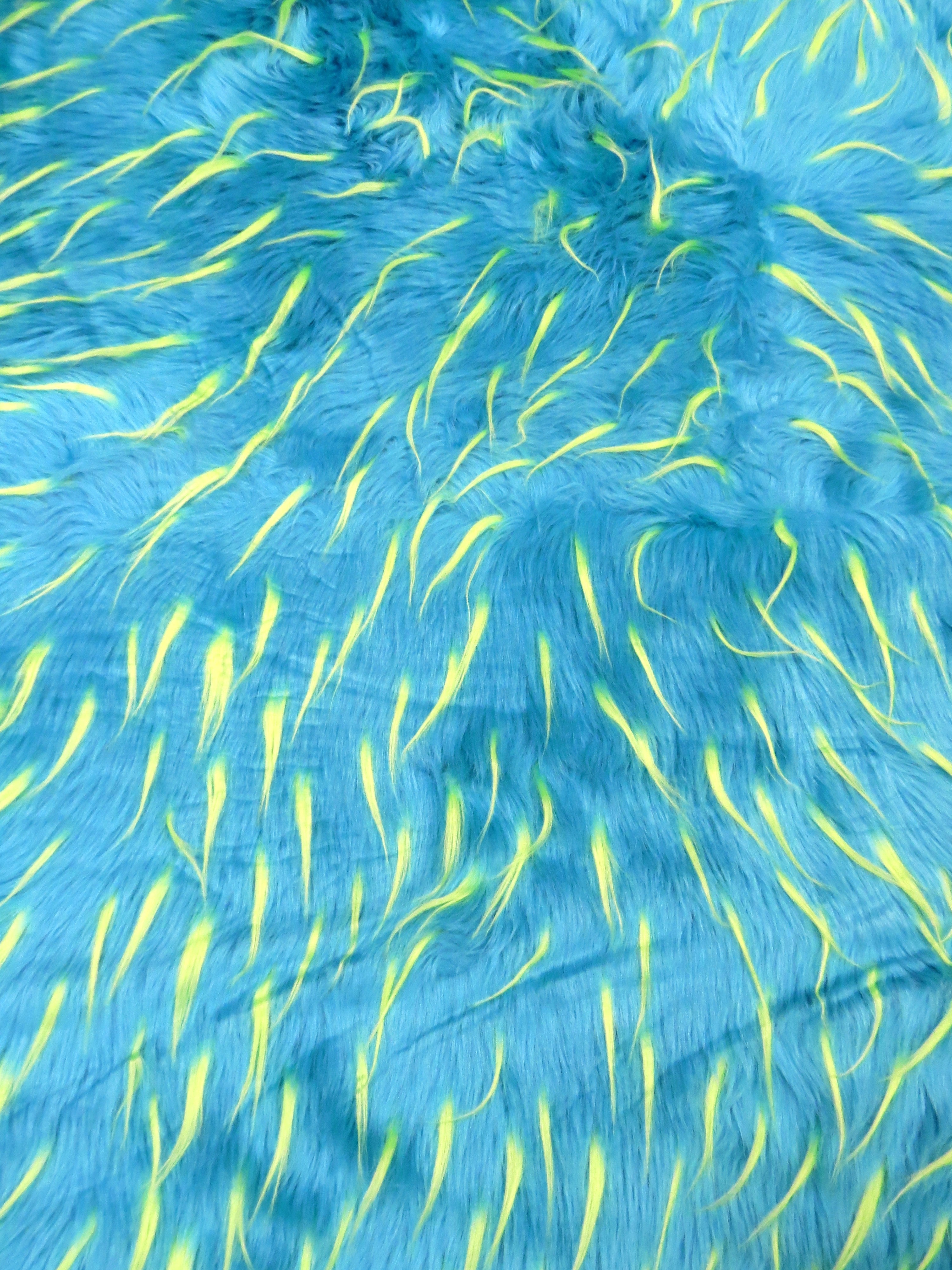 2 and 3 Tone Spiked Shaggy Long Pile Faux Fur Fabric / Sold by The Yard