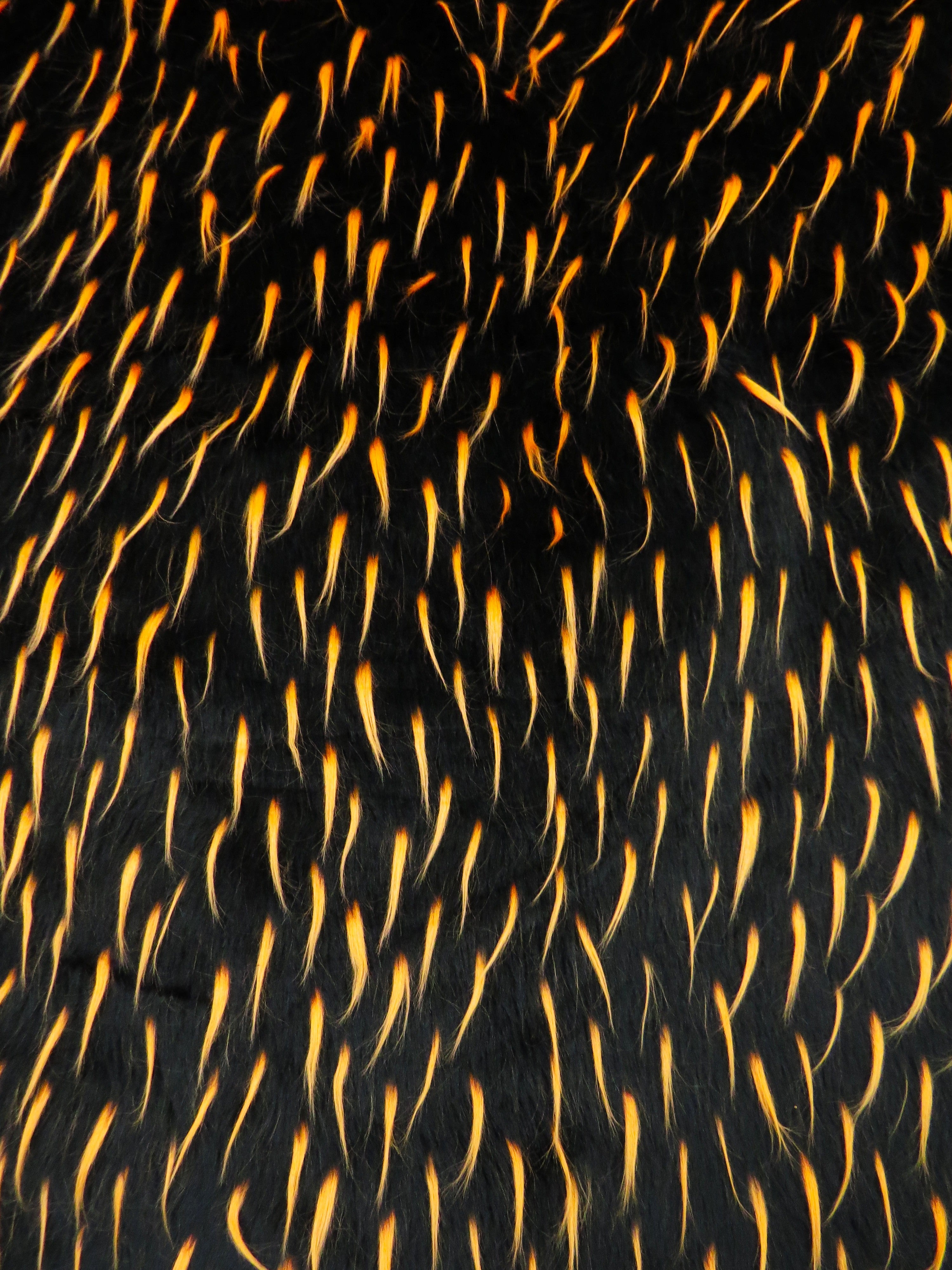 2 and 3 Tone Spiked Shaggy Long Pile Faux Fur Fabric / Sold by The Yard