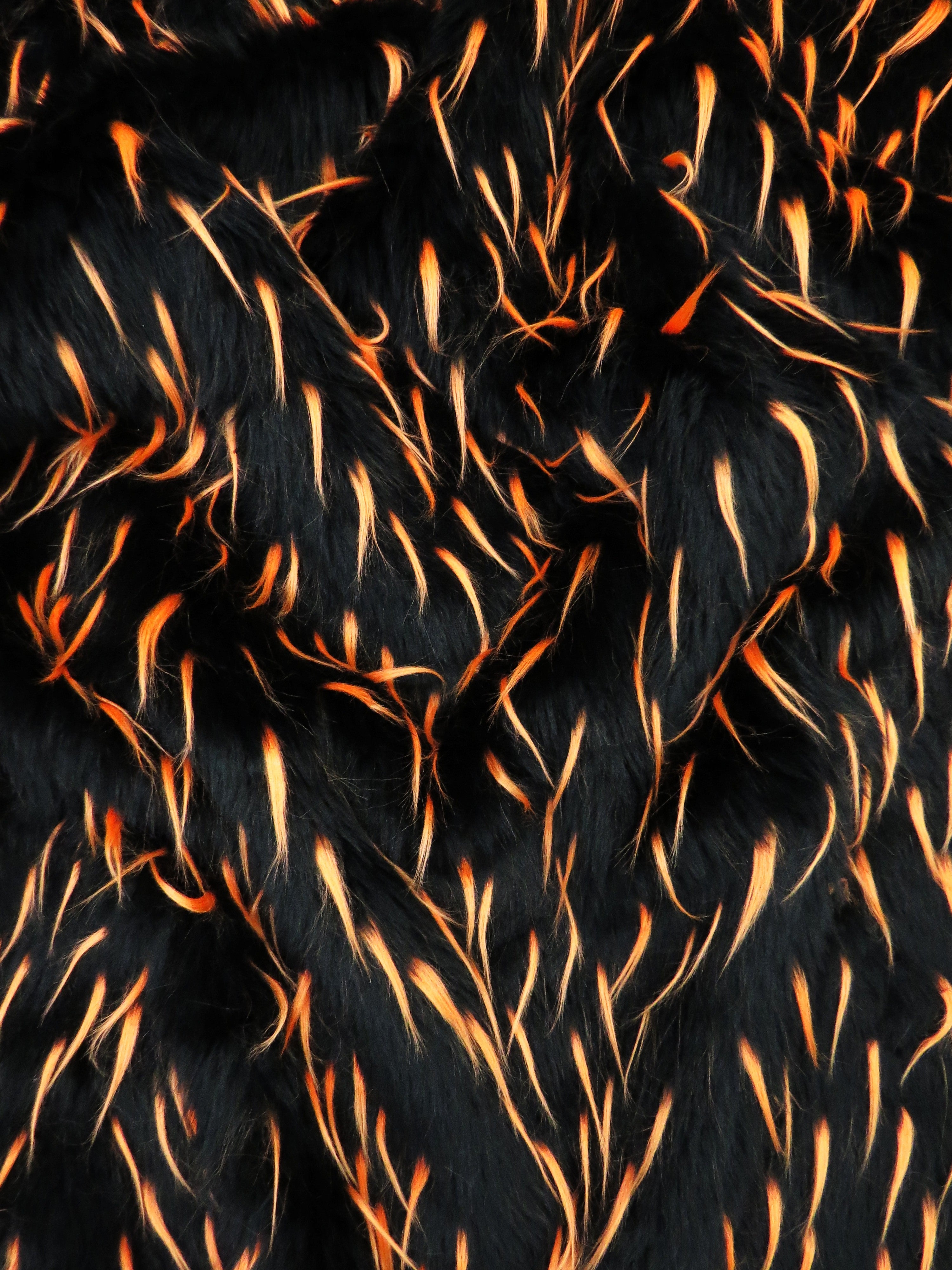 2 and 3 Tone Spiked Shaggy Long Pile Faux Fur Fabric / Sold by The Yard