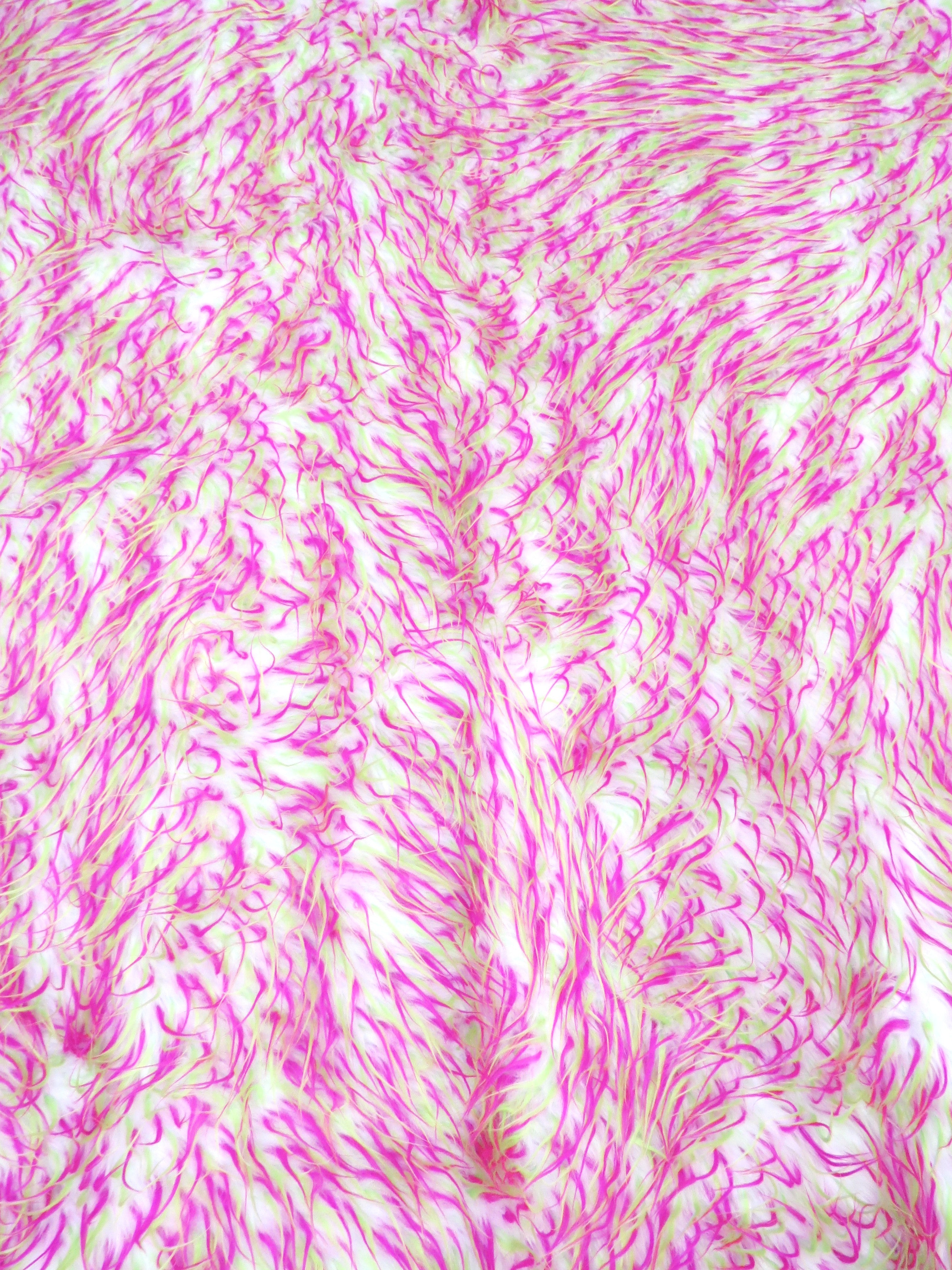 2 and 3 Tone Spiked Shaggy Long Pile Faux Fur Fabric / Sold by The Yard