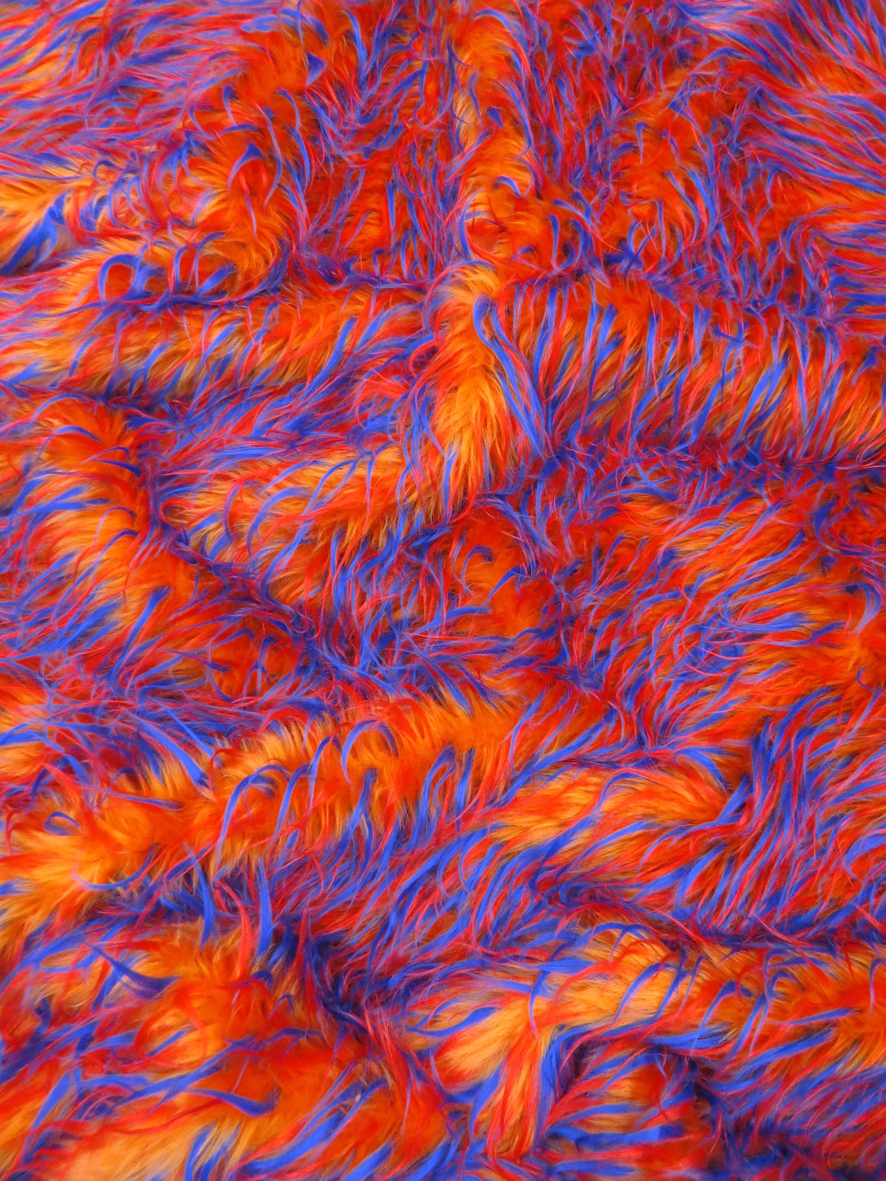 2 and 3 Tone Spiked Shaggy Long Pile Faux Fur Fabric / Sold by The Yard