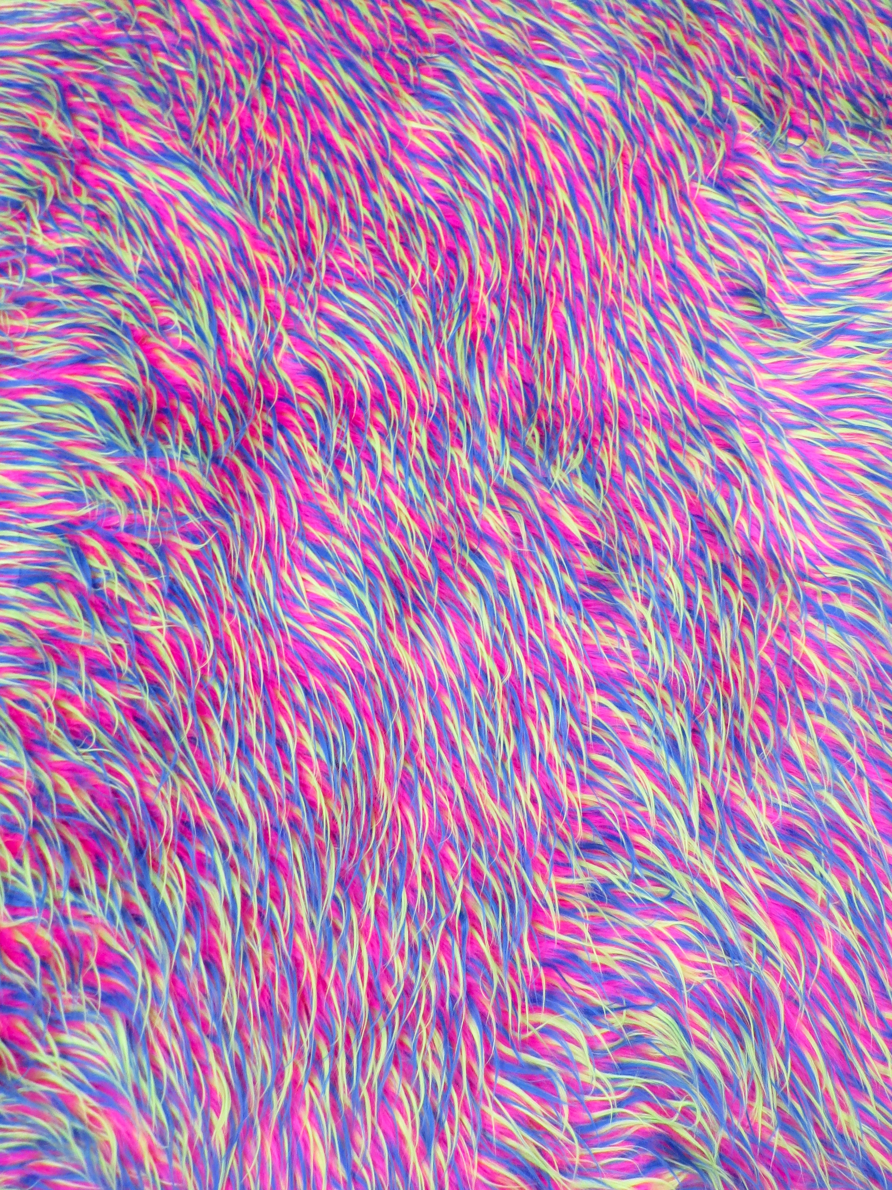 2 and 3 Tone Spiked Shaggy Long Pile Faux Fur Fabric / Sold by The Yard