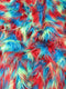 3 Tone Rainbow Shaggy Long Pile Faux Fur Fabrics / Sold by The Yard