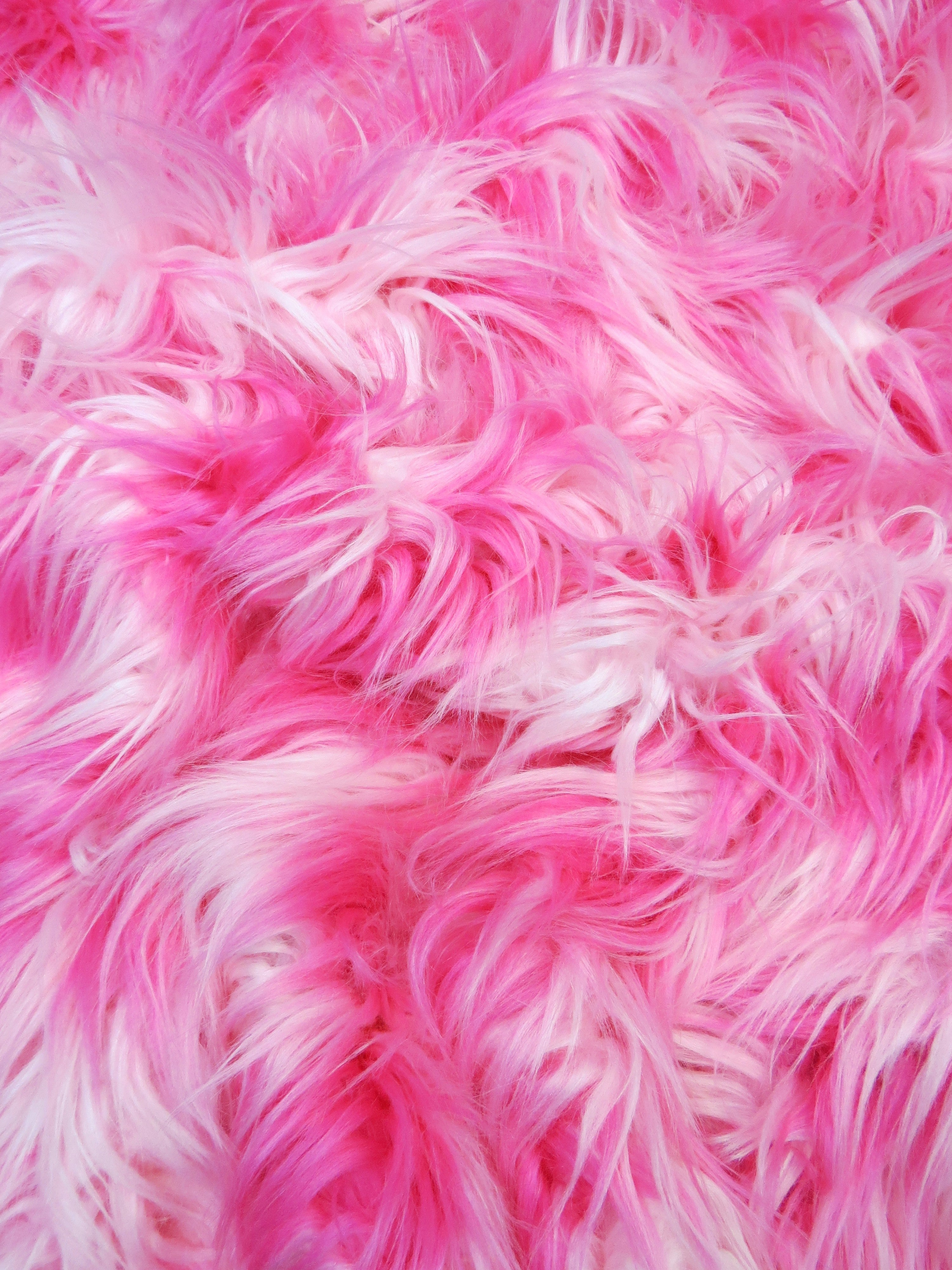 3 Tone Rainbow Shaggy Long Pile Faux Fur Fabrics / Sold by The Yard