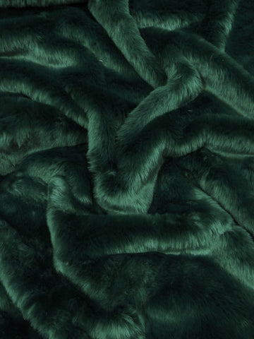 Short Shag Faux Fur Fabric / Hunter Green / Sold By The Yard