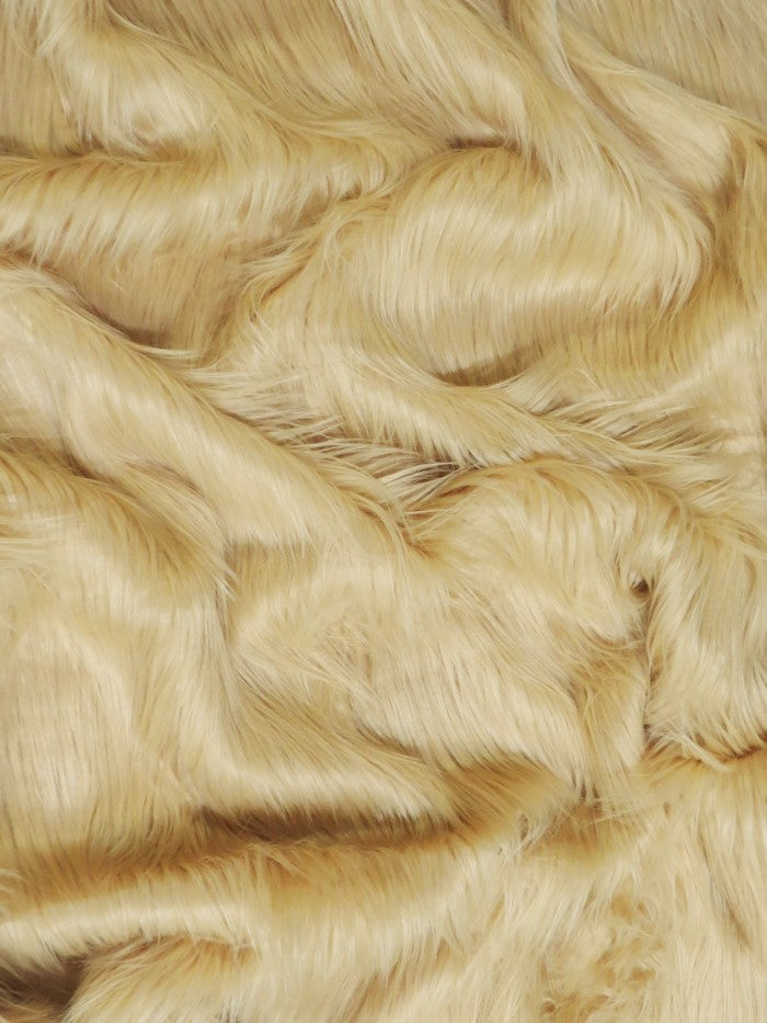 Blonde Solid Gorilla Animal Long Pile Faux Fur Fabric / Sold By The Yard