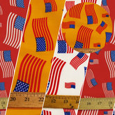 American Flags Poly Cotton Printed Fabric / Sold By The Yard