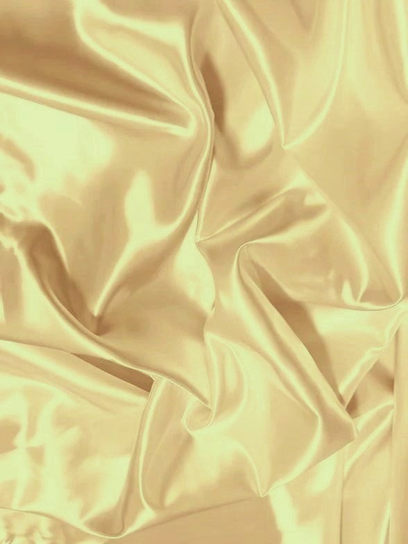 Solid Shiny Bridal Satin Fabric / Champagne / Sold By The Yard