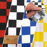 Poly Cotton Printed Fabric Square Checkered / Sold By The Yard