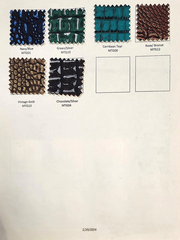 Metallic Caiman Gator Vinyl Color Card - 0