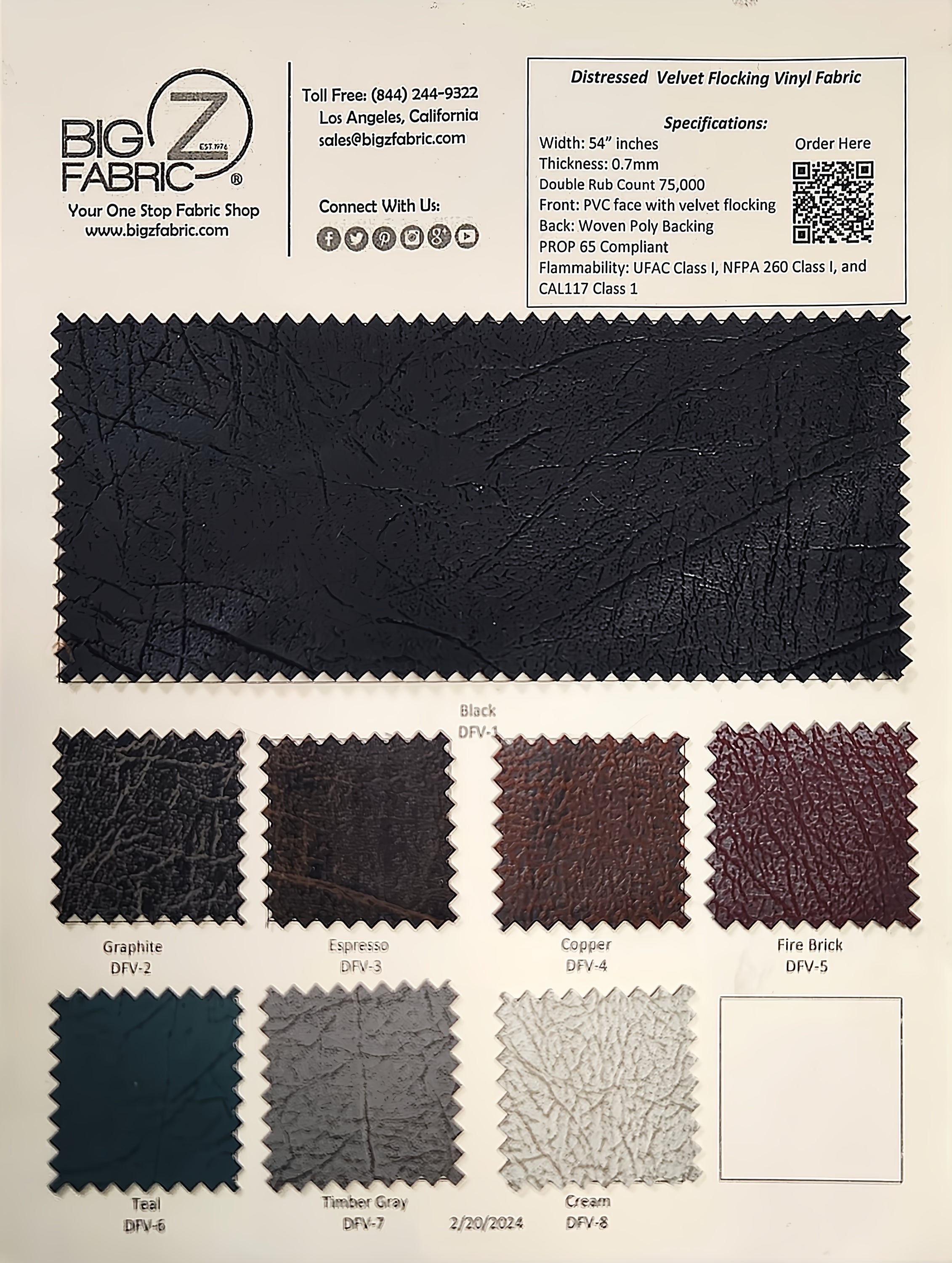 Distressed Velvet Flocking Vinyl Color Card