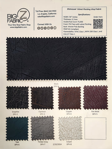 Distressed Velvet Flocking Vinyl Color Card