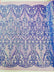 Heart Damask Iridescent Sequin Stretch Mesh Fabric / Sold by the Yard