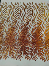 Phoenix Feather Sequin Stretch Mesh Fabric / Sold by the Yard