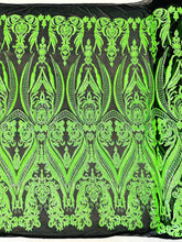 BIG DAMASK SEQUIN ON STRETCH MESH FABRIC (By The Yard)