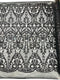 Heart Damask Iridescent Sequin Stretch Mesh Fabric / Sold by the Yard