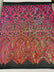 Royalty Damask Iridescent Sequin Stretch Mesh Fabric / Sold by the Yard