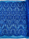 Heart Damask Iridescent Sequin Stretch Mesh Fabric / Sold by the Yard