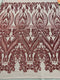 BIG DAMASK SEQUIN ON STRETCH MESH FABRIC (By The Yard)