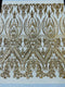 BIG DAMASK SEQUIN ON STRETCH MESH FABRIC (By The Yard)