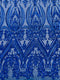 BIG DAMASK SEQUIN ON STRETCH MESH FABRIC (By The Yard)
