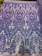 BIG DAMASK SEQUIN ON STRETCH MESH FABRIC (By The Yard)