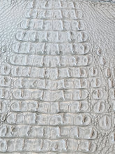 White/Silver Metallic Caiman Gator Vinyl