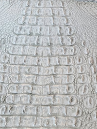 White/Silver Metallic Caiman Gator Vinyl