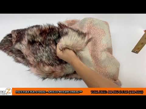 Apollo Wolf Pink Animal Long Pile Faux Fur Fabric / Sold By The Yard-2
