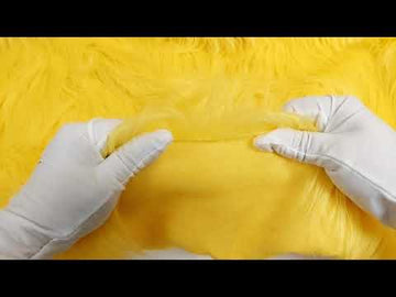 Faux Fake Fur Solid Gorilla Animal Long Pile Fabric / Yellow (Second Quality Goods) / Sold By The Yard - 0