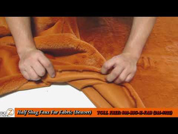 Aqua Half Shag Faux Fur Fabric (Beaver) / Sold By The Yard - 0