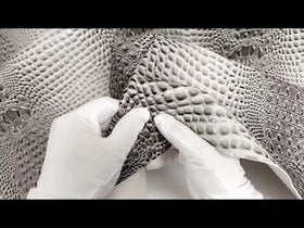 Panther Black (New Lot) Florida Gator 3D Embossed Vinyl Fabric / Sold By The Yard - 0