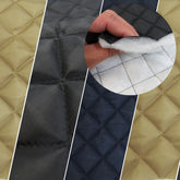 Quilted Polyester Batting Upholstery Fabric / Black / Sold By The Yard (Off-Lot)