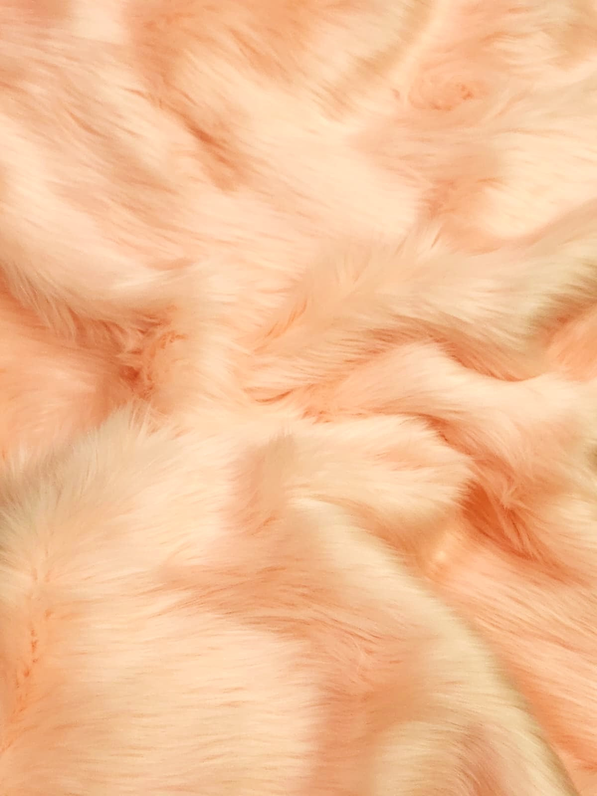 Sherbert Orange Solid Shaggy Long Pile Faux Fur Fabric / Sold By The Yard