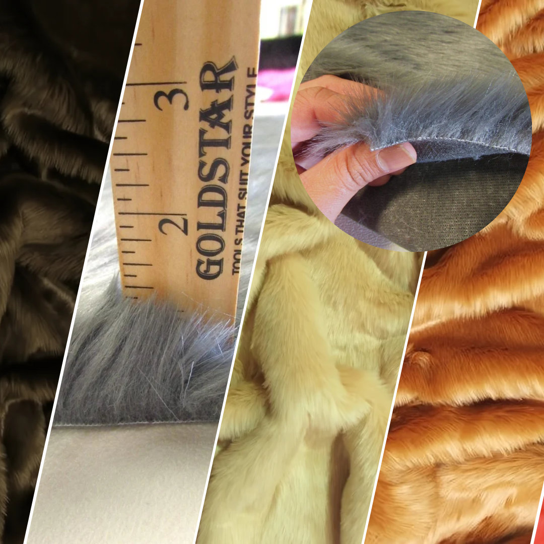 Short Shag Faux Fur Fabric / Pewter / Sold By The Yard