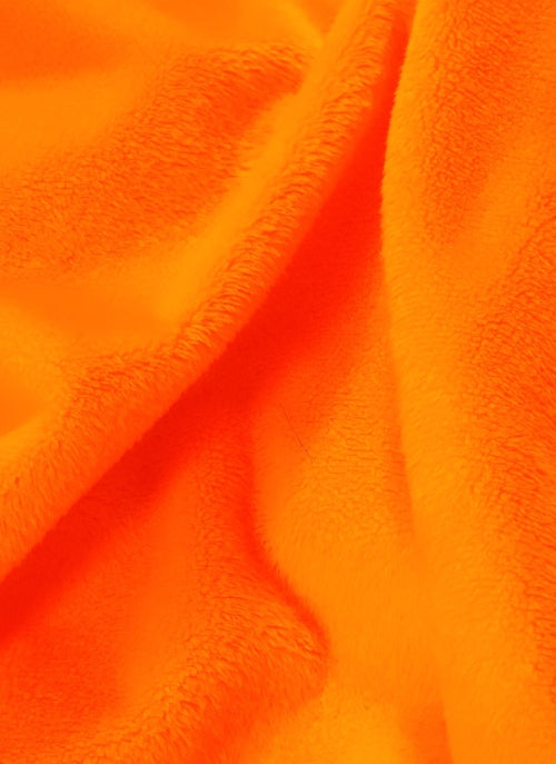 Neon Orange Minky Solid Baby Soft Fabric / Sold by the Yard - 0