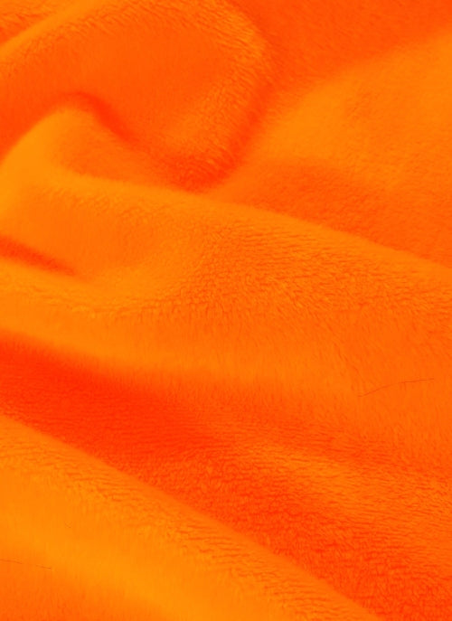 Neon Orange Minky Solid Baby Soft Fabric / Sold by the Yard