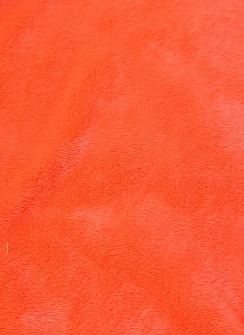 Neon Coral Minky Solid Baby Soft Fabric / Sold by the Yard