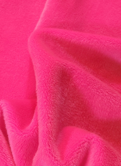 Neon Pink Minky Solid Baby Soft Fabric / 15 Yard Bolt / Free Shipping - 0