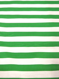 Poly Cotton 1 Inch Stripe Fabric / Kelly Green/White / 50 Yard Bolt