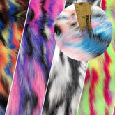 Sunset Multi-Color Faux Fur Fabric /  Sold by the Yard