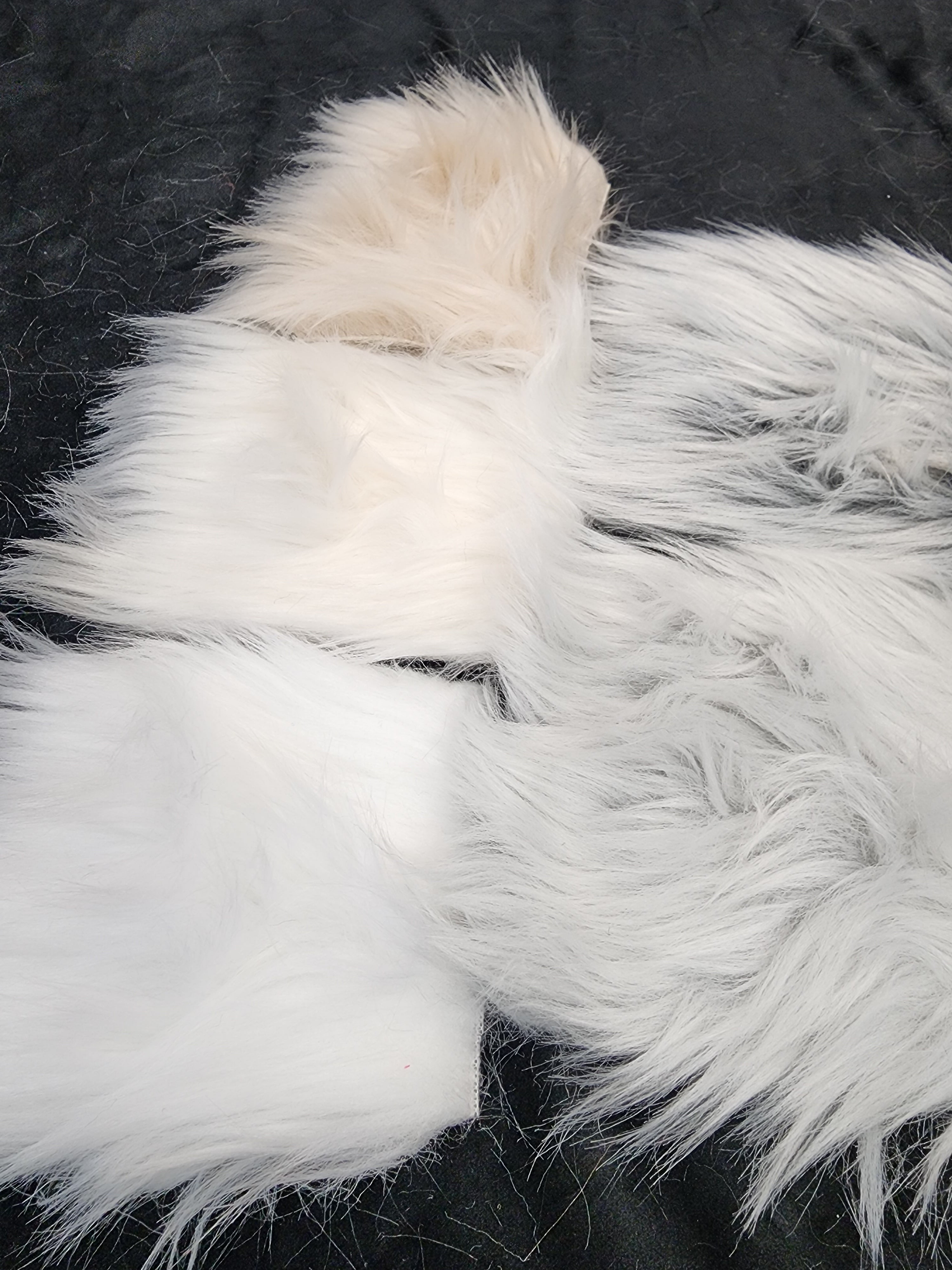 Ivory Solid Shaggy Long Pile Fabric / Sold By The Yard-5