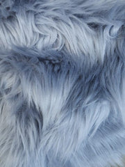 Shadow Blue Solid Shaggy Long Pile Fabric / Sold By The Yard