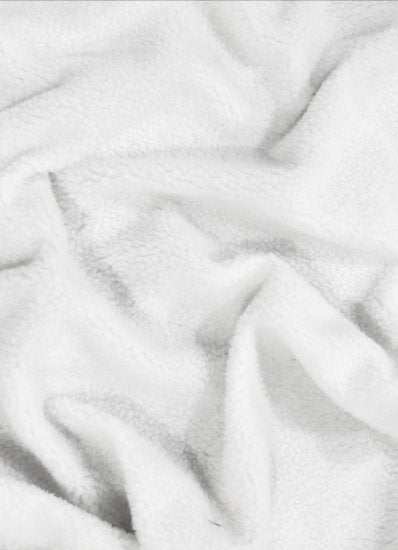 Sherpa Faux Fur Fabric / White / Sold By The Yard